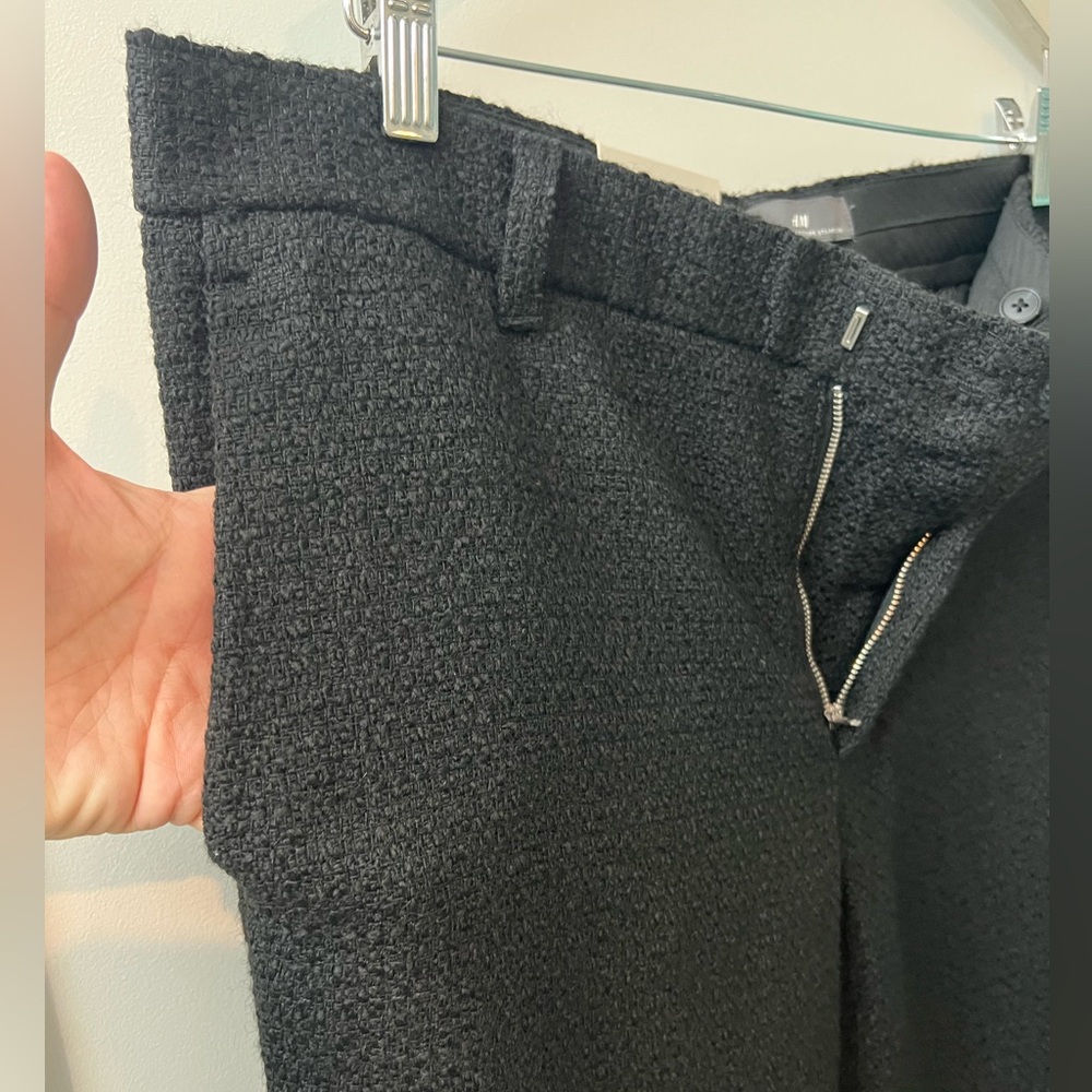 NWT H&M Elegant Black Textured Trousers size 36